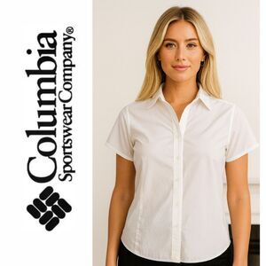 Columbia Omni-Shade Sun Protection Button Up Short Sleeve Top